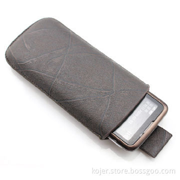 Leather Mobile Phone Pouch for Nokia, Made of PU, Easy to Use with Retractable Pull-tab on Back